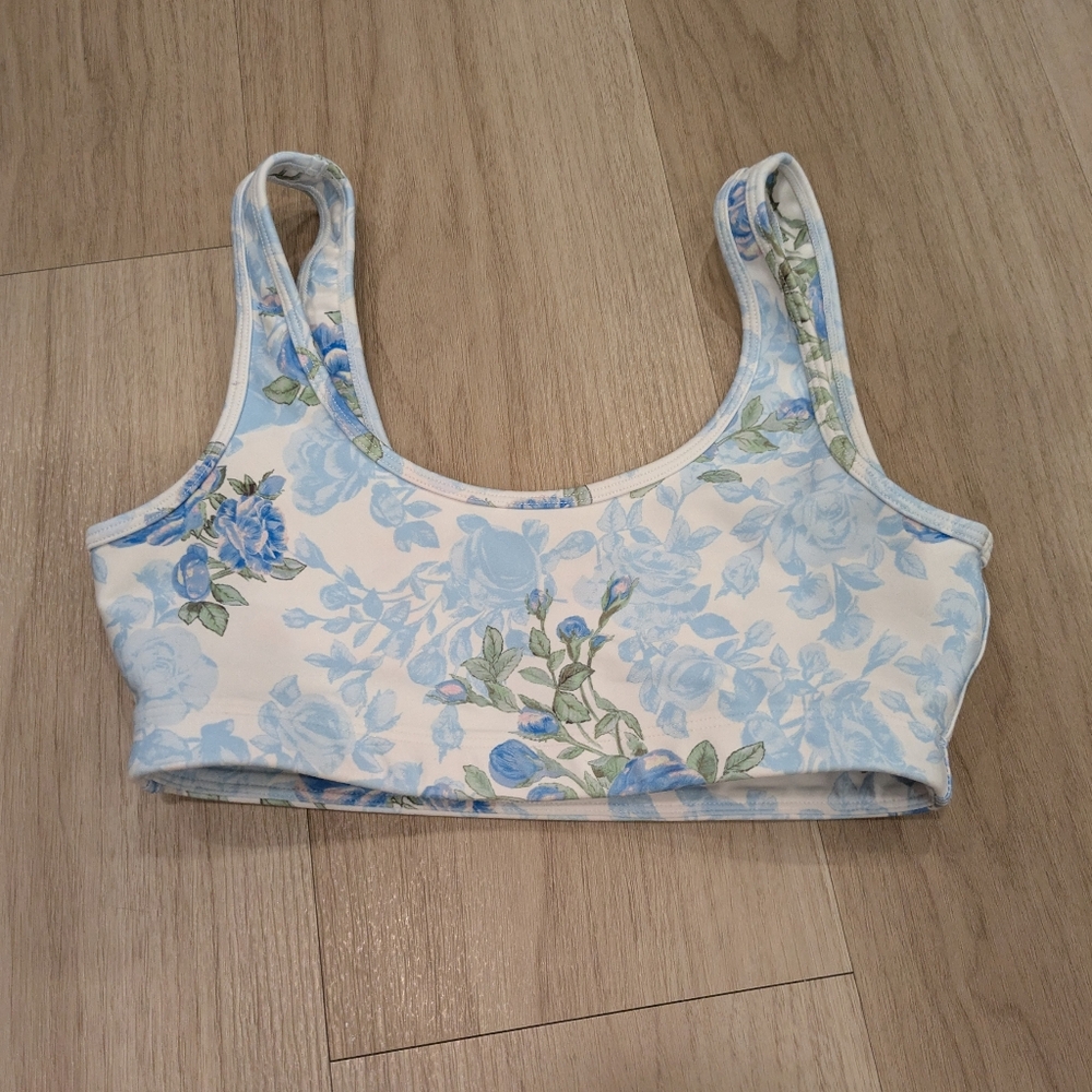 LoveShackFancy Blue Floral Bralette